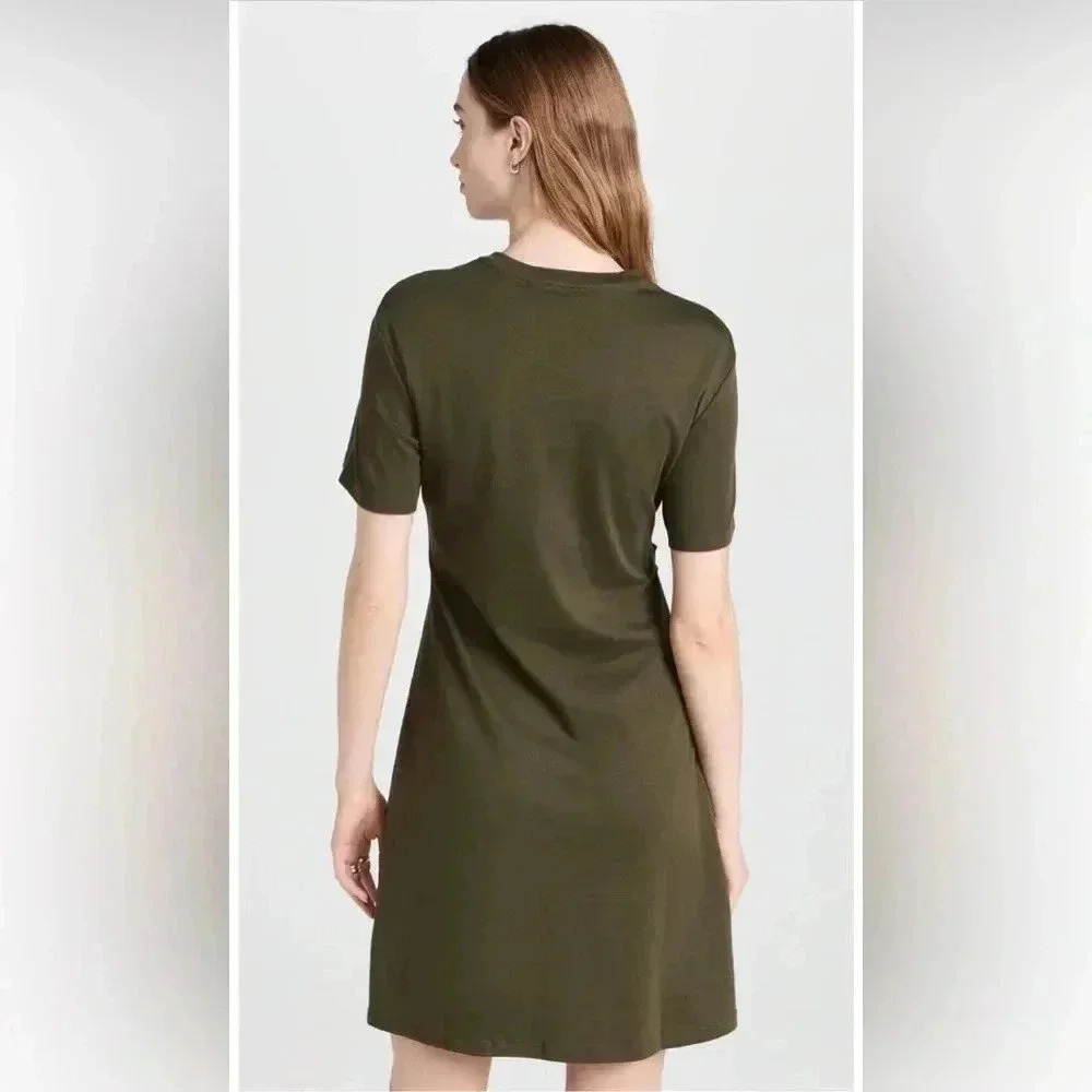 Theory Green Ruched T Shirt Dress - Women’s Large - Picture 3 of 8